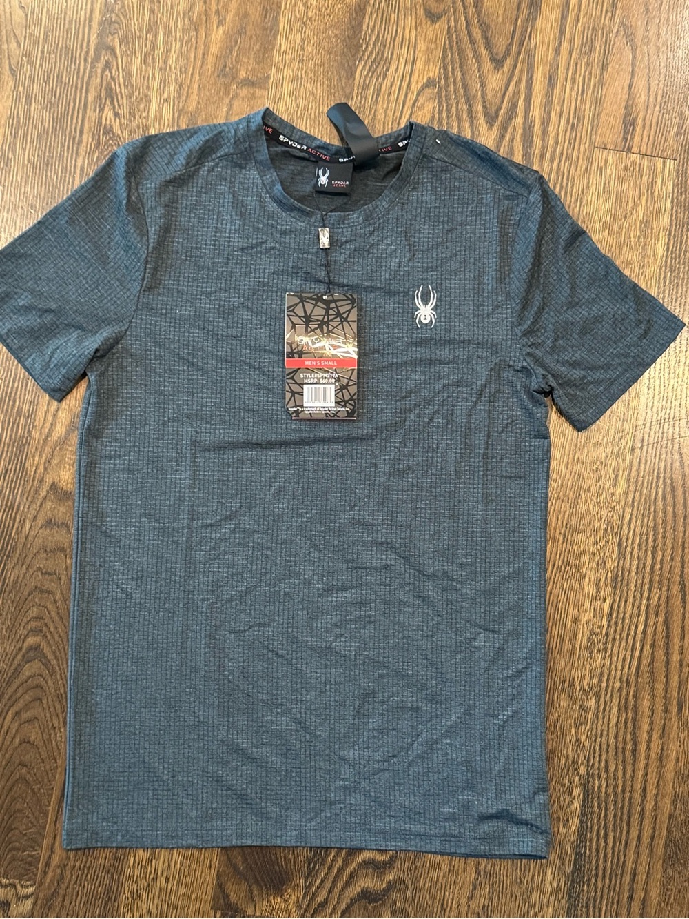 NEW Spyder Men's Heathered Blue Short-Sleeve Performance Tee, size small